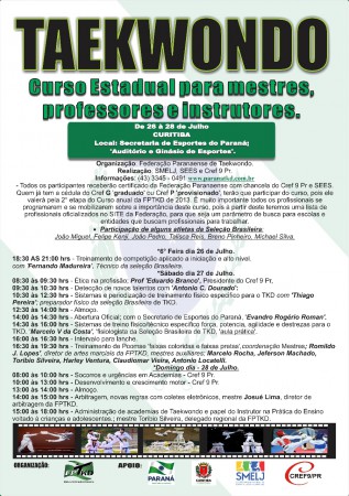 CURSO ESTADUAL DE INSTRUTORES, PROFESSORES E MESTRES